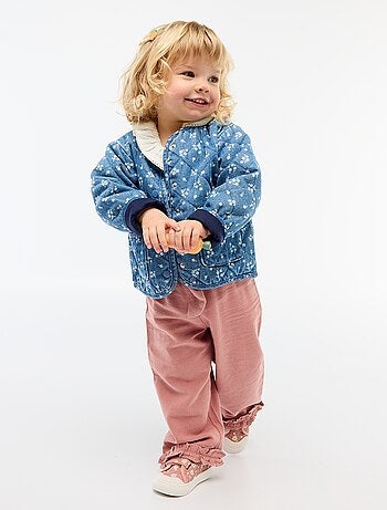 Veste matelassée en denim avec ouverture à pressions