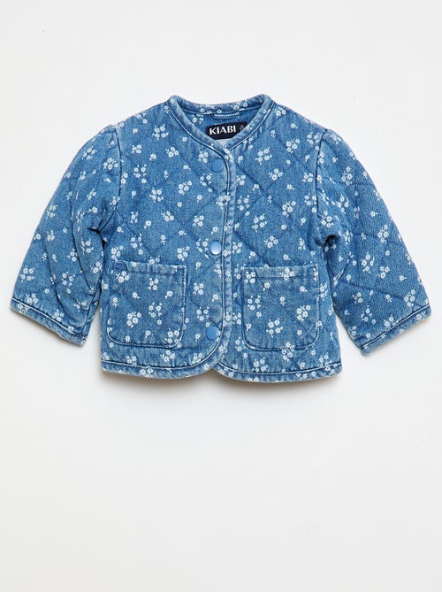 Veste matelassée en denim avec ouverture à pressions - Kiabi