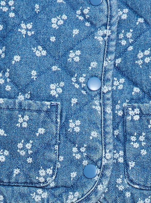 Veste matelassée en denim avec ouverture à pressions - Kiabi