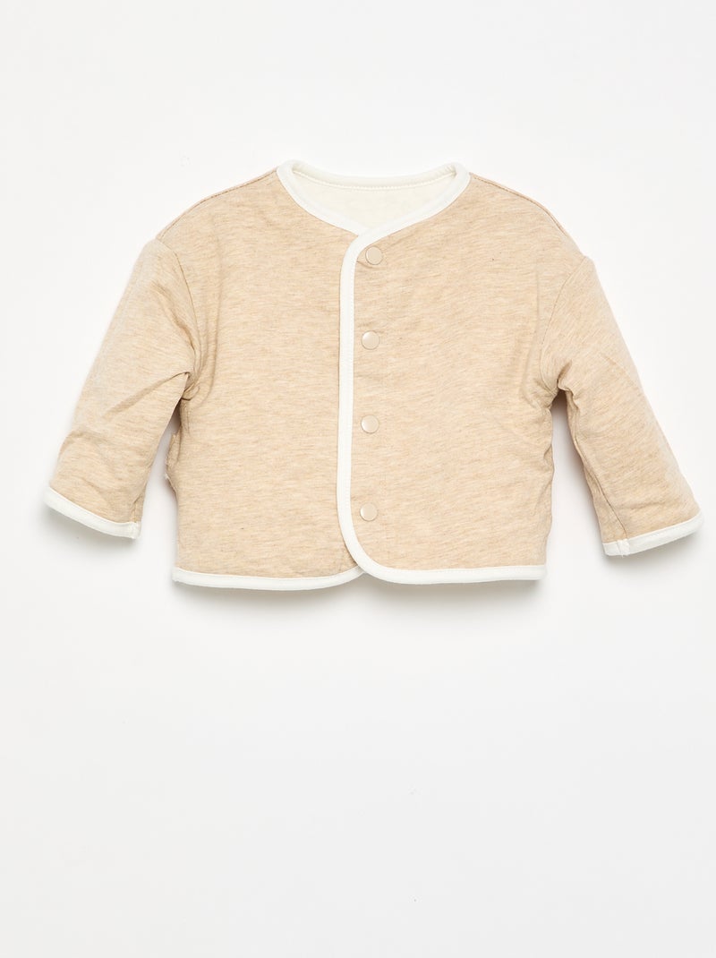 Veste matelassée et pressionnée réversible Blanc - Kiabi
