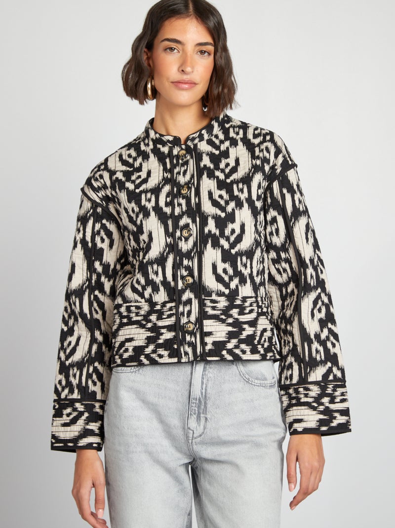 Veste matelassée imprimée Noir - Kiabi