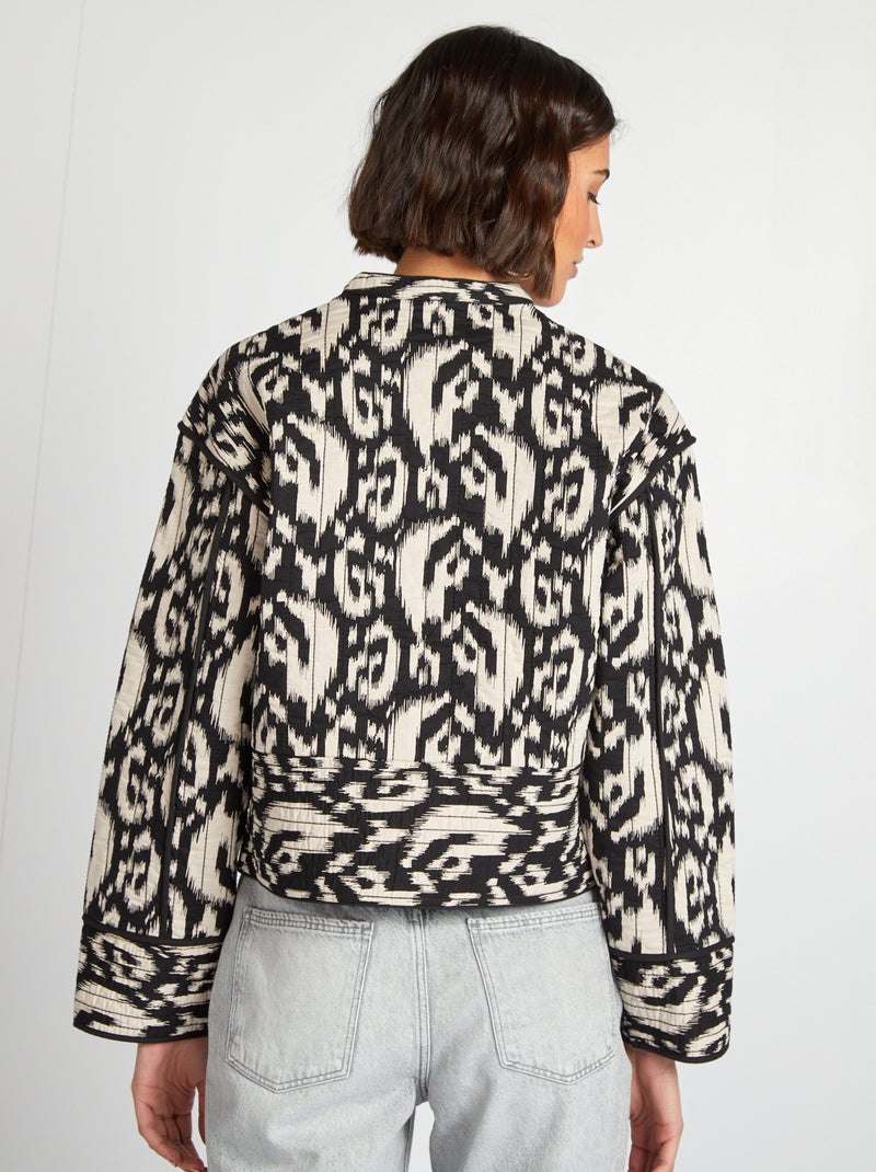 Veste matelassée imprimée Noir - Kiabi