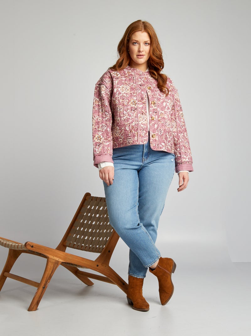 Veste matelassée imprimée Rose - Kiabi