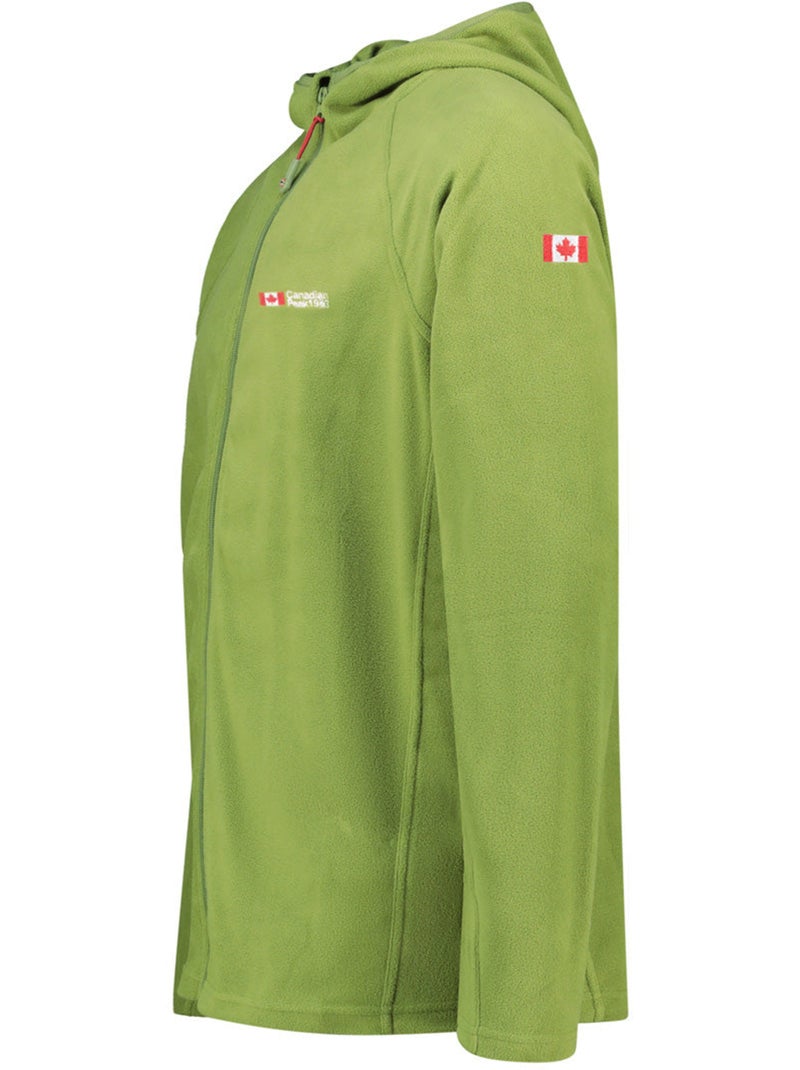 Veste micro-polaire à capuche tugoodeak – canadian peak Vert kaki clair - Kiabi