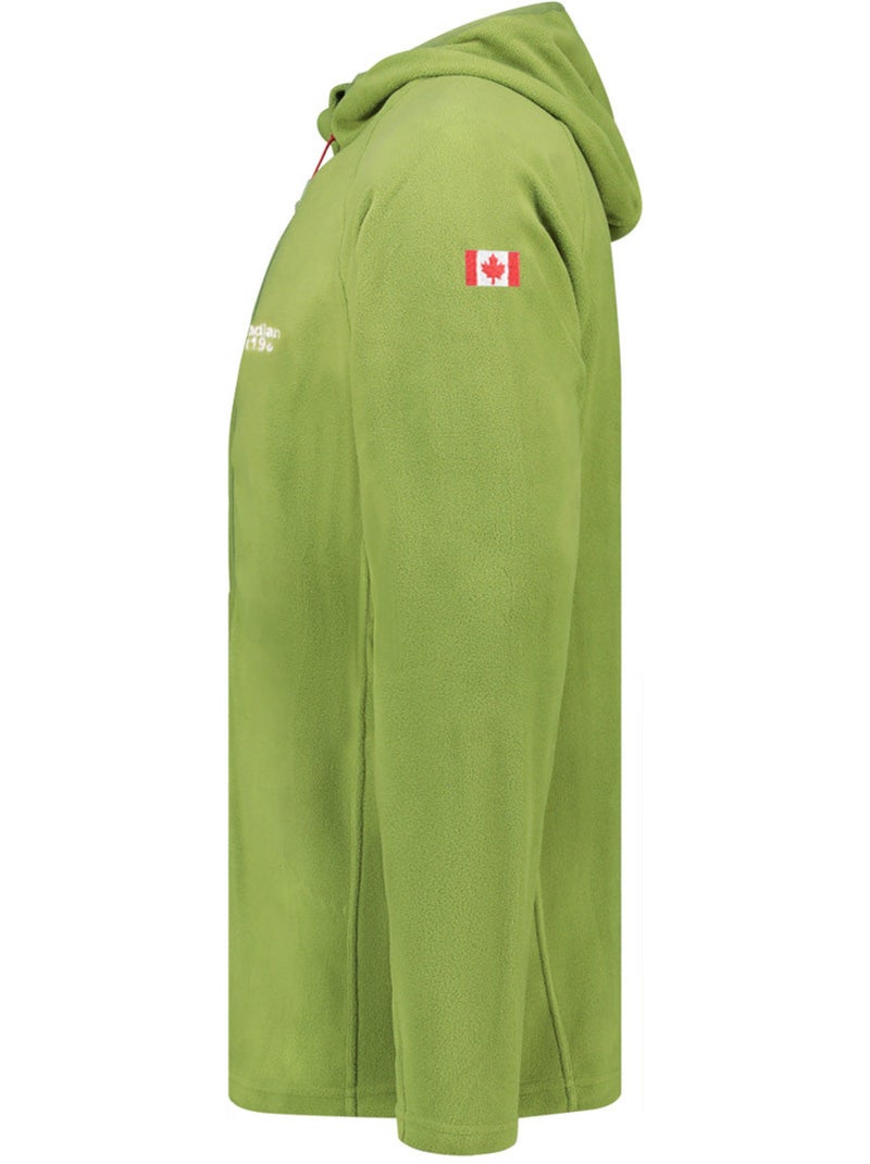Veste micro-polaire à capuche tugoodeak – canadian peak Vert kaki clair - Kiabi