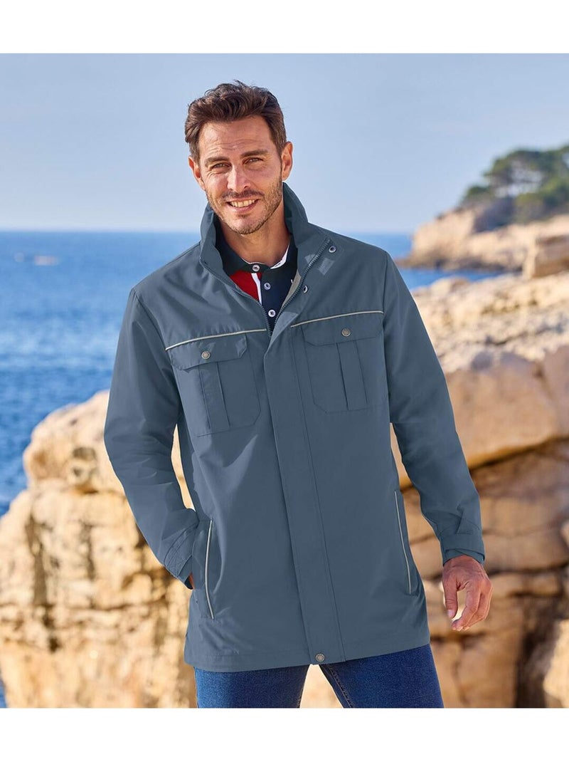 Veste Microfibre Multipoches Outdoor  - ATLAS FOR MEN Bleu - Kiabi