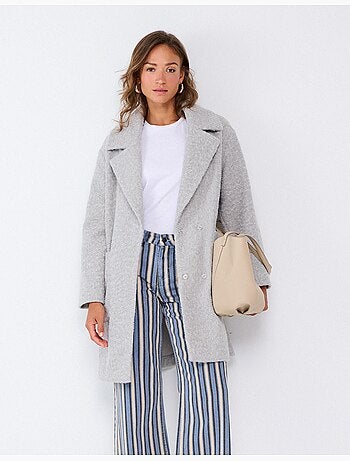Veste midi effet bouclé, mo fashion
