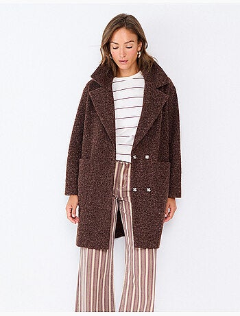 Veste midi effet bouclé, mo fashion