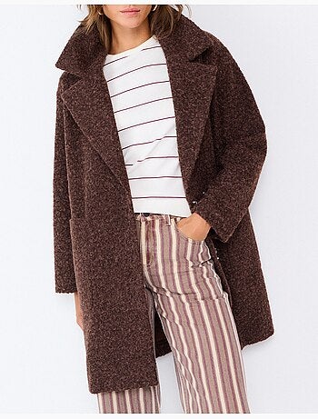 Veste midi effet bouclé, mo fashion