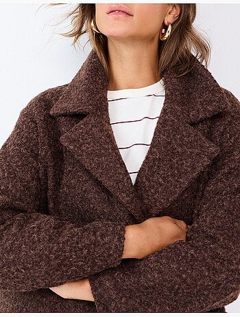 Veste midi effet bouclé, mo fashion