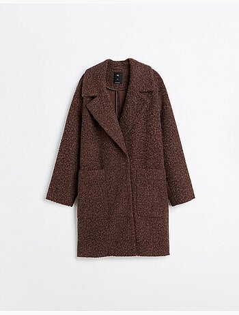 Veste midi effet bouclé, mo fashion