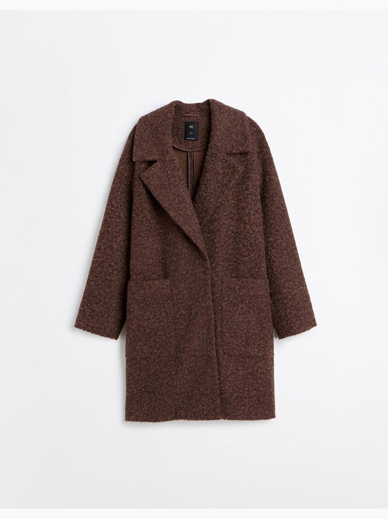 Veste midi effet bouclé, mo fashion Marron - Kiabi