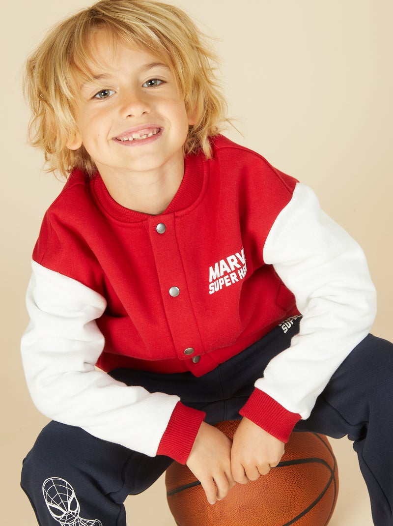 Veste molletonnée bicolore 'Spiderman' Rouge - Kiabi