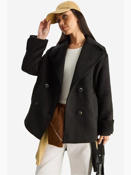 Veste oversize en gabardine boutonnée avec poches lucci - Kiabi