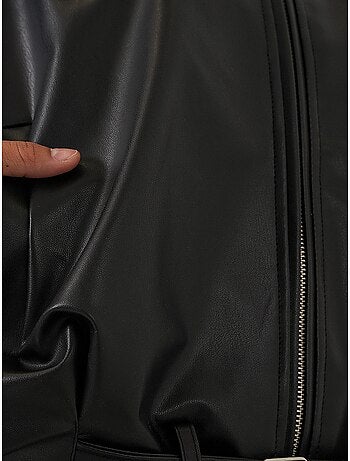 Veste oversize en simili cuir avec ceinture bdart