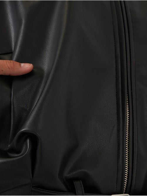 Veste oversize en simili cuir avec ceinture bdart - Kiabi Veste oversize en simili cuir avec ceinture bdart - Kiabi