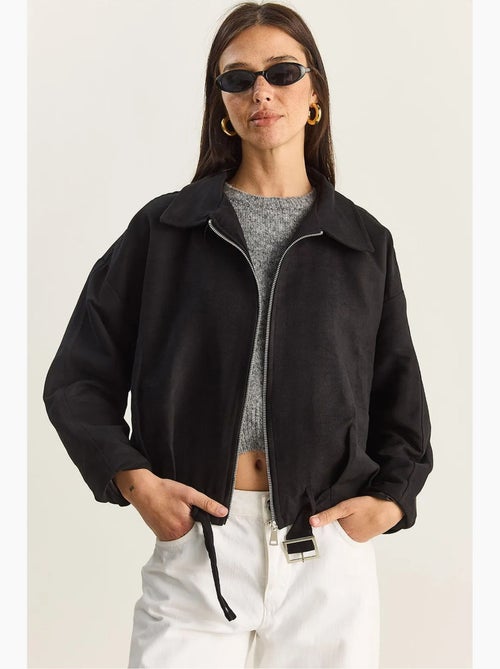 Veste oversize en similicuir avec fermeture éclair et poches lucci - Kiabi Veste oversize en similicuir avec fermeture éclair et poches lucci - Kiabi