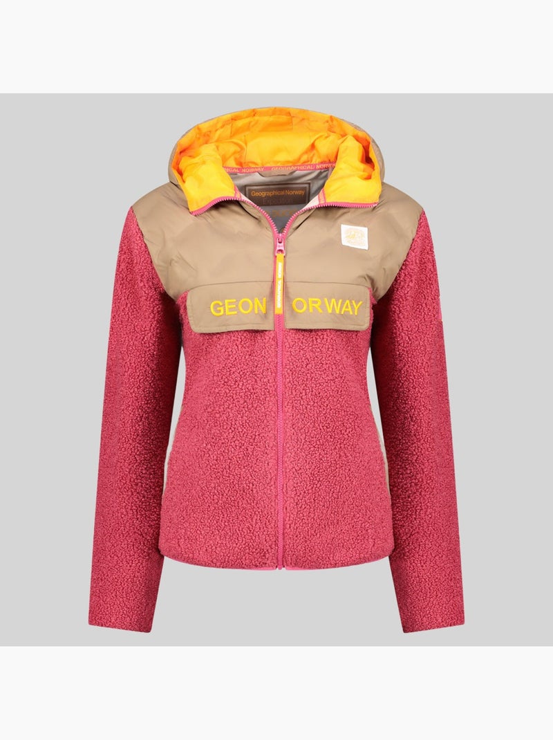 Veste polaire à capuche techic fz – geographical norway Rose fluo - Kiabi