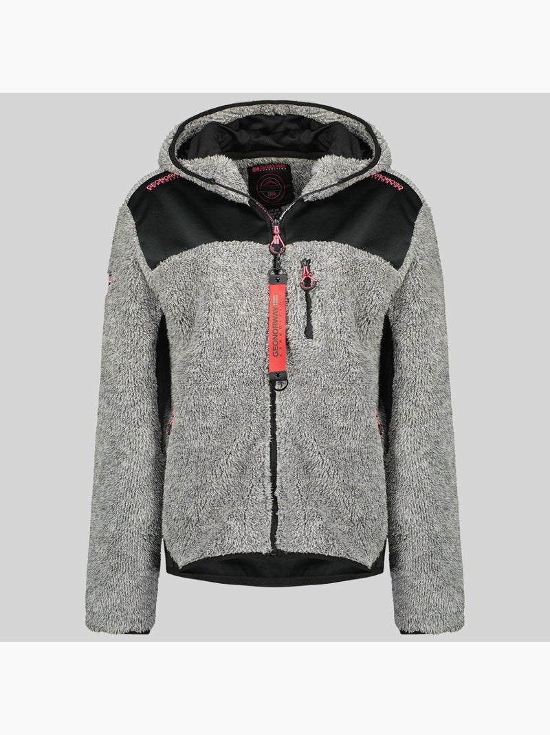 Veste polaire à capuche telodia – geographical norway Gris foncé - Kiabi