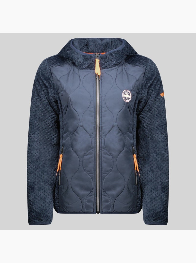 Veste polaire à capuche torsade – geographical norway Bleu marine - Kiabi