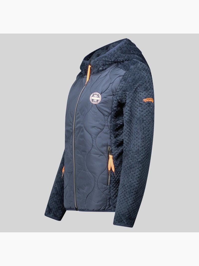 Veste polaire à capuche torsade – geographical norway Bleu marine - Kiabi