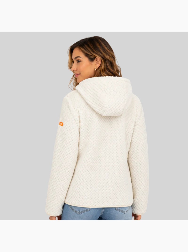 Veste polaire à capuche torsade – geographical norway Crème - Kiabi