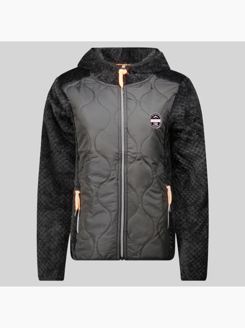 Veste polaire à capuche torsade – geographical norway Noir - Kiabi