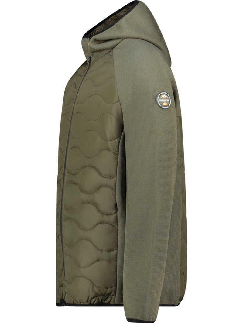 Veste polaire épaisse bi-matière à capuche tenessoeak – canadian peak Kaki - Kiabi