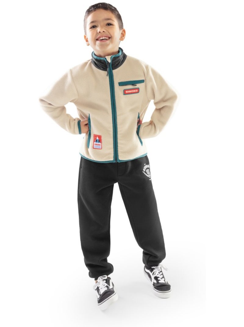 Veste polaire garçon sports d'hiver enfants spy Beige - Kiabi