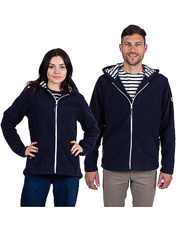 Veste polaire Homme ou Femme 'Breizh Océan', Entièrement Zippée