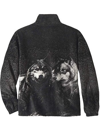Veste polaire imprimé loups - atlas for men