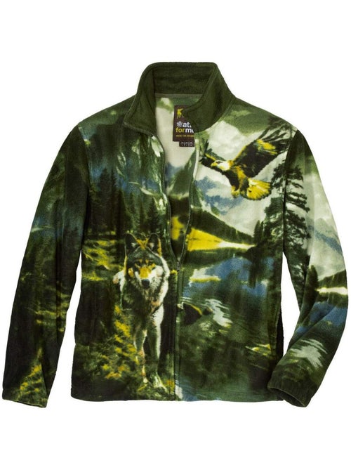Veste Polaire Imprimée Rocheuses   - ATLAS FOR MEN - Kiabi