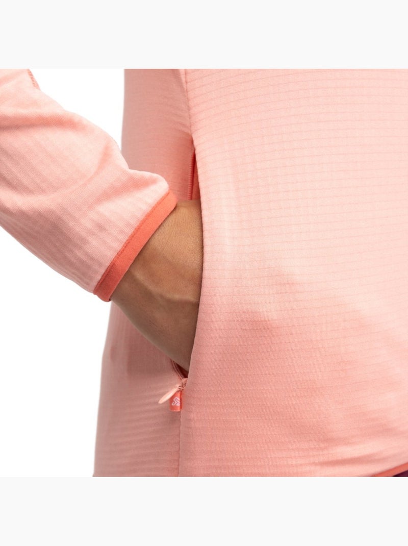 Veste polaire légère à capuche randonnée femme randonnée femme ember Rose - Kiabi