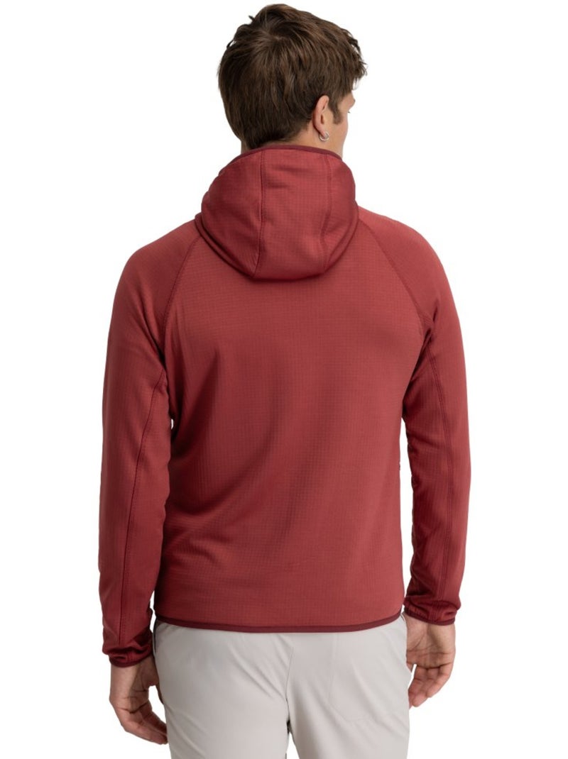 Veste polaire légère à capuche randonnée homme randonnée homme stride maroo Rouge brique - Kiabi