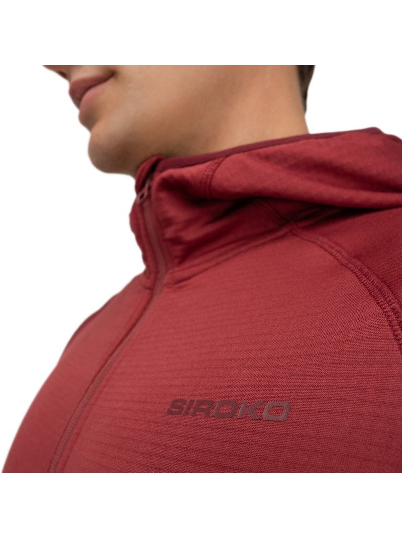 Veste polaire légère à capuche randonnée homme randonnée homme stride maroo Rouge brique - Kiabi
