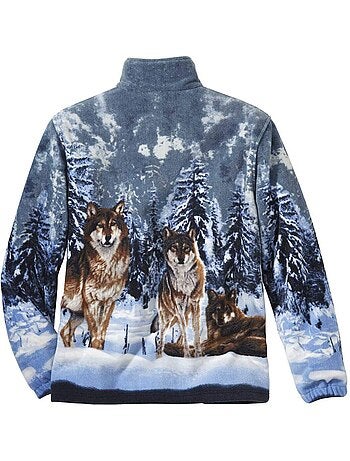 Veste polaire motifs loups - atlas for men