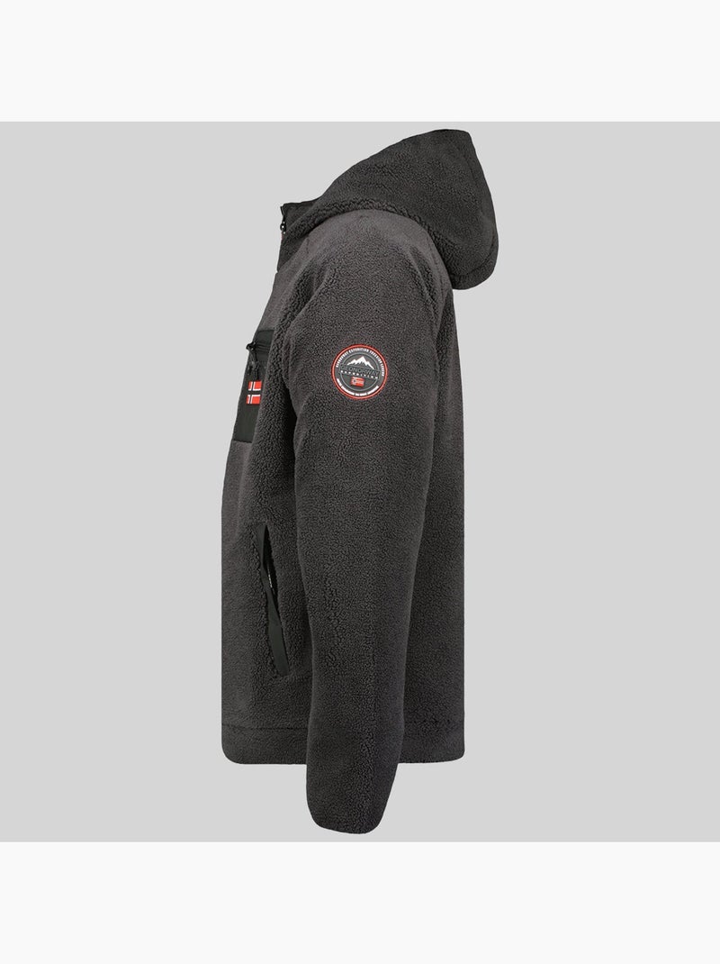Veste polaire zippée à capuche udaf – geographical norway Gris foncé - Kiabi