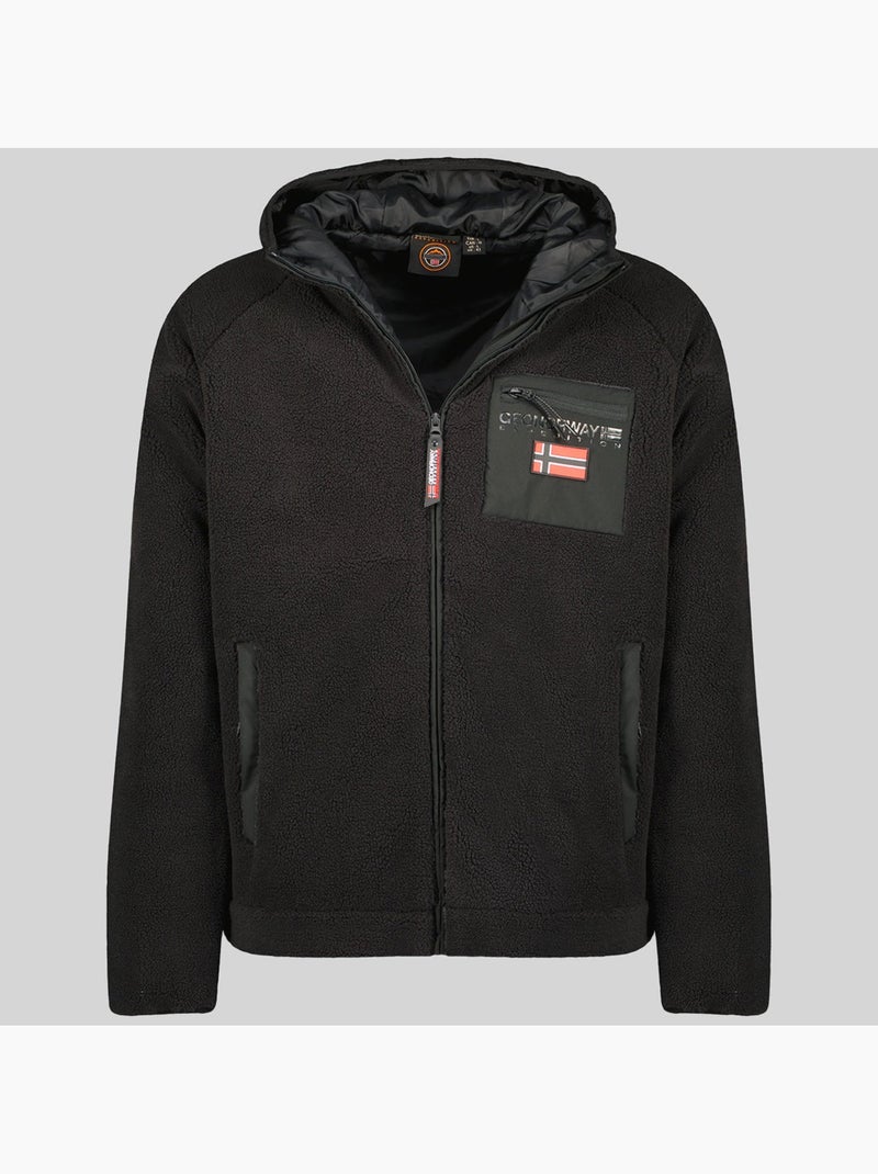Veste polaire zippée à capuche udaf – geographical norway Noir - Kiabi