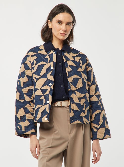 Veste quiltée à motif avec ouverture pressionnée - Kiabi