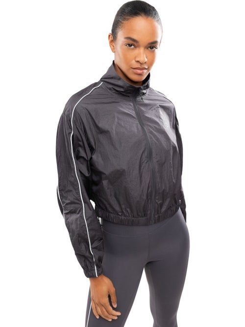 Veste running légère femme fitness femme ueno dark gray - Kiabi