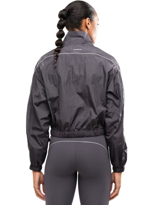 Veste running légère femme fitness femme ueno dark gray - Kiabi