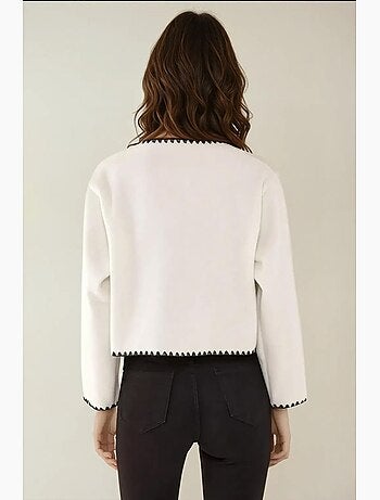 Veste sans col avec coutures contrastées hiccup