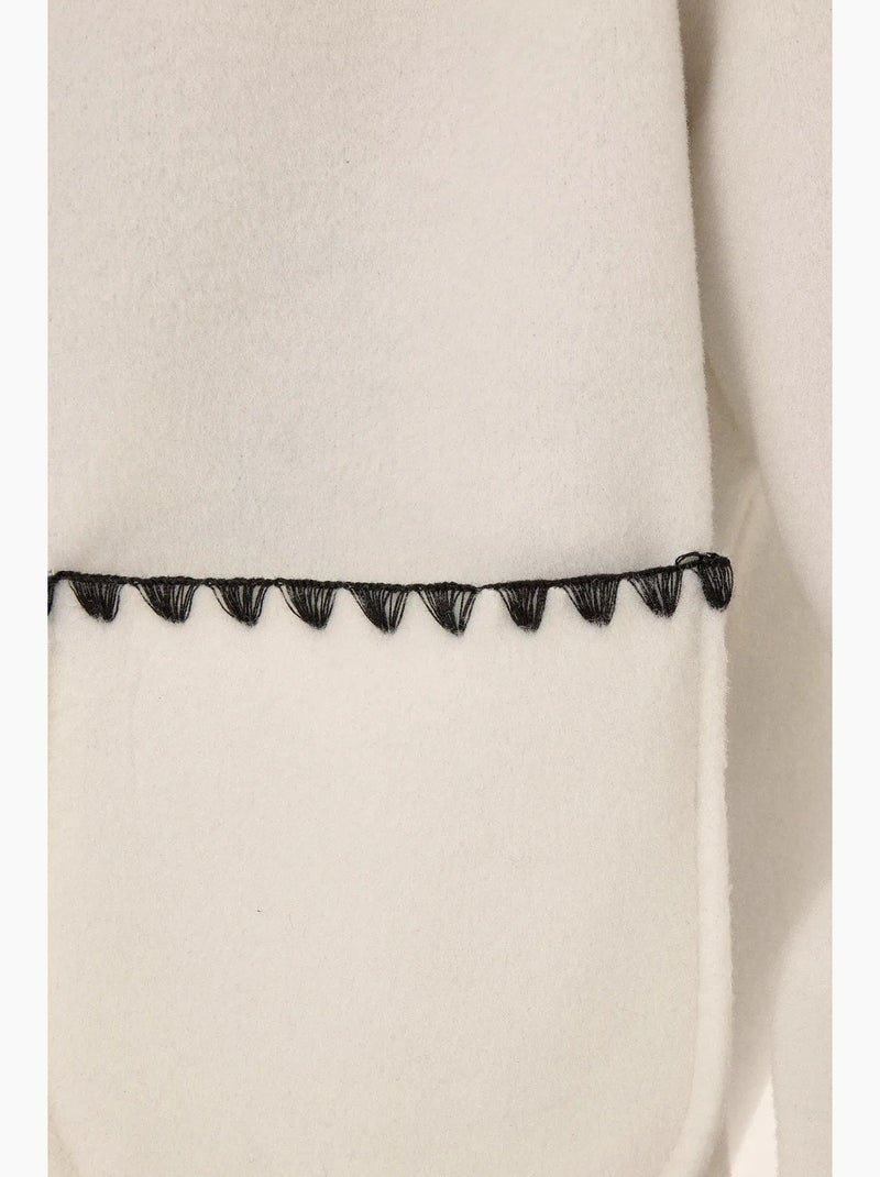 Veste sans col avec coutures contrastées hiccup Blanc - Kiabi