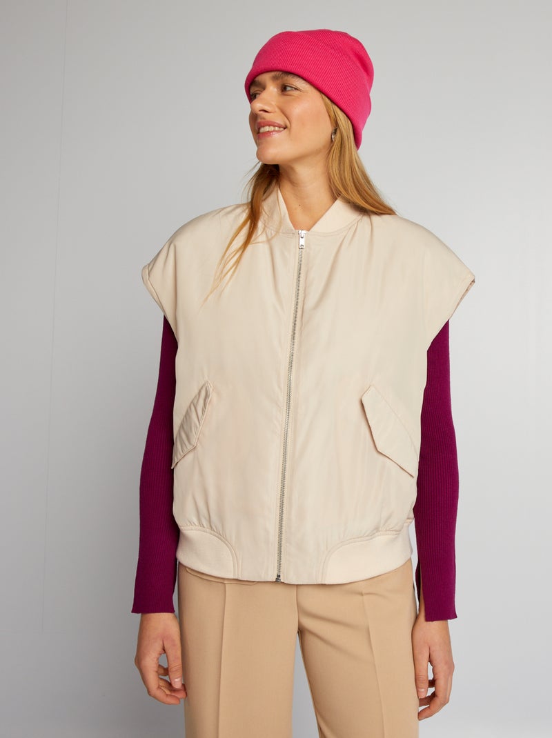 Veste sans manches avec poches Beige - Kiabi