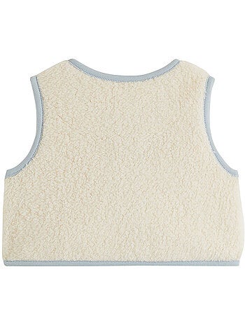 Veste sans manches bébé en sherpa voix lactée