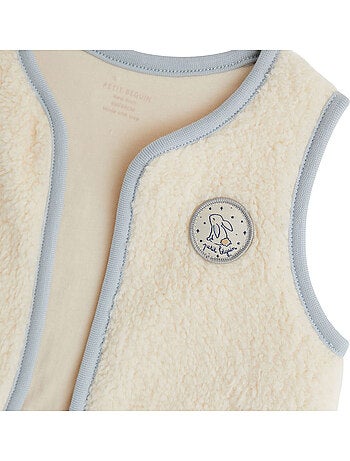 Veste sans manches bébé en sherpa voix lactée