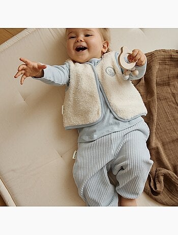 Veste sans manches bébé en sherpa voix lactée