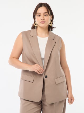 Veste sans manches coupe longue