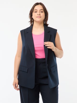 Veste sans manches coupe longue