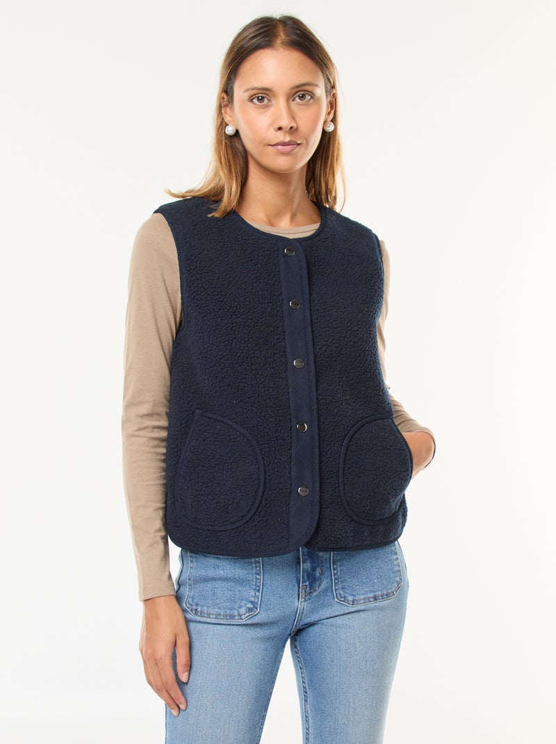 Veste sans manches effet mouton Bleu - Kiabi